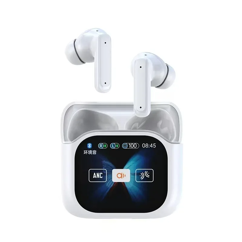 Wireless Earbuds with LCD Touch Case — Active Noise Cancelling Bluetooth In-Ear Headphones