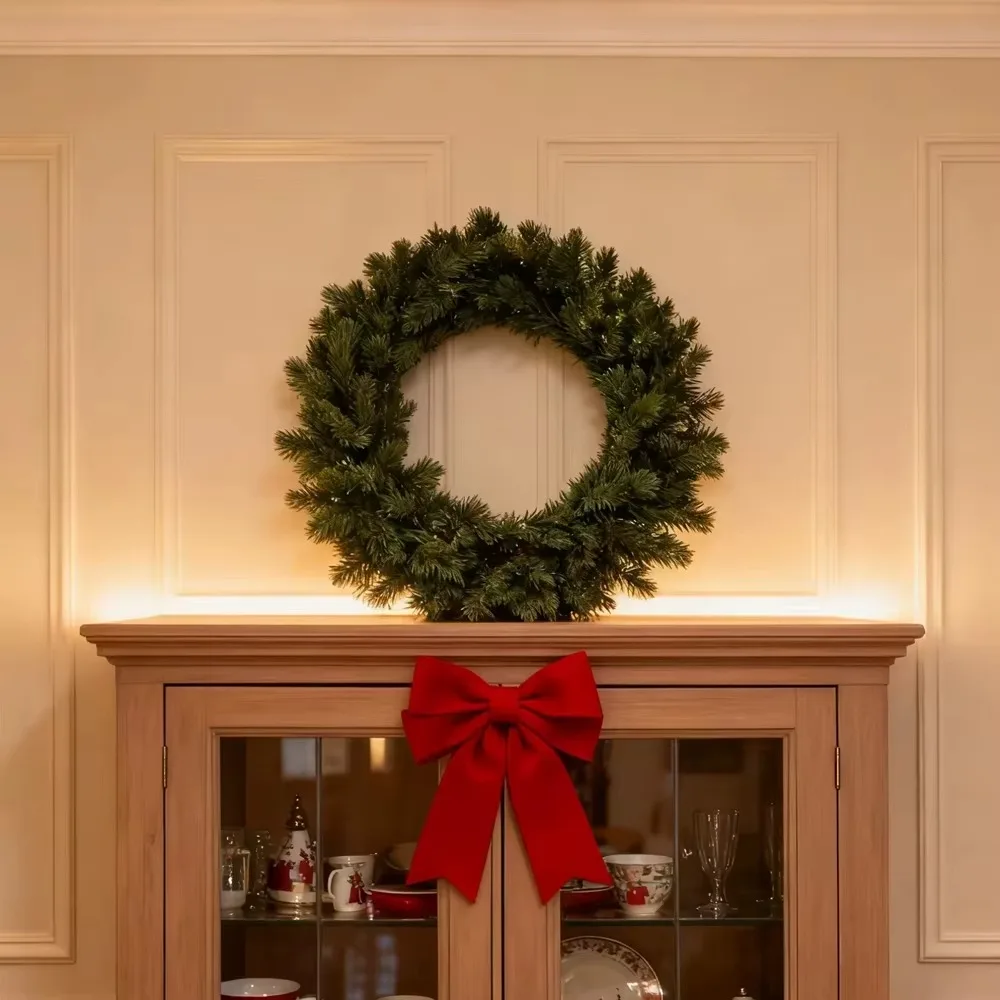 Artificial Pine Wreath Christmas Decoration – DIY Holiday Party, Wedding, Home & Door Decor