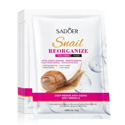 SADOER Snail Collagen Hydrating Sheet Mask — Pack of 5